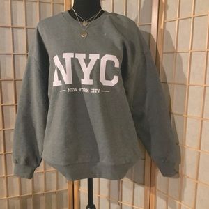 NWT NYC - Gray Logo sweatshirt. Sz Lg